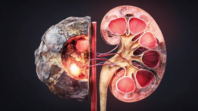 A Detailed Visualization of Kidney Stones and Their Impact on Human Kidneys: Exploring the Formation Process and Their Effects on Renal Function