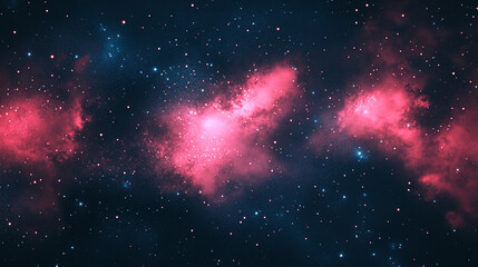 Soft neon particle clouds drift through dark space, glowing in hues of pink, blue, and violet—ethereal energy forming misty cosmic shapes in weightless motion.
