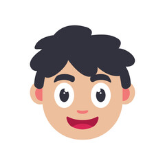 Cartoon Male Avatar Face Vector Illustration