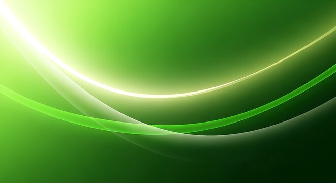 Dynamic abstract green background with glowing curved lines, vibrant energy, light effect, modern design element, environmental theme concept, fluid motion. - Powered by Adobe