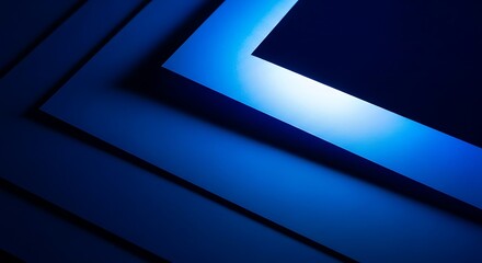 Abstract blue geometric background with dynamic converging lines, creating a modern and futuristic design for technology, business, and innovation concepts.