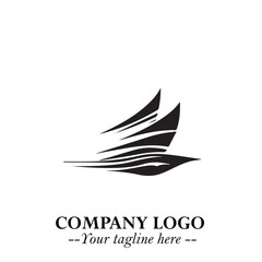 Ship Moving Fast Logo Symbol in Black on the White Background with Modern Maritime Design