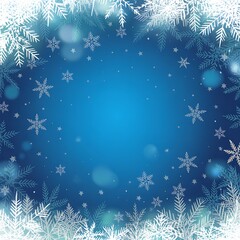 blue christmas background with snowflakes