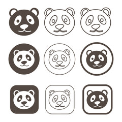 Funny Panda Cartoon Icon Bundle