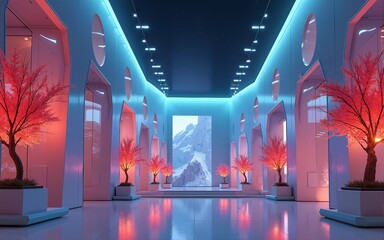 NFT virtual museum in metaverse. High quality
