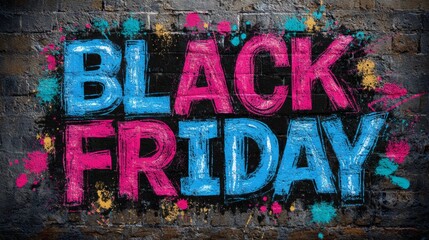 Neon splatter Black Friday graffiti