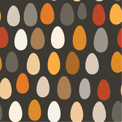 Seamless pattern of minimalist Easter eggs, simple geometric shapes, clean flat vector design