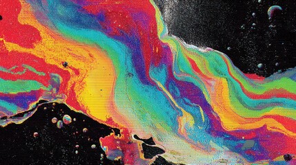 Vaporwave color glitch in cosmic nebula pattern