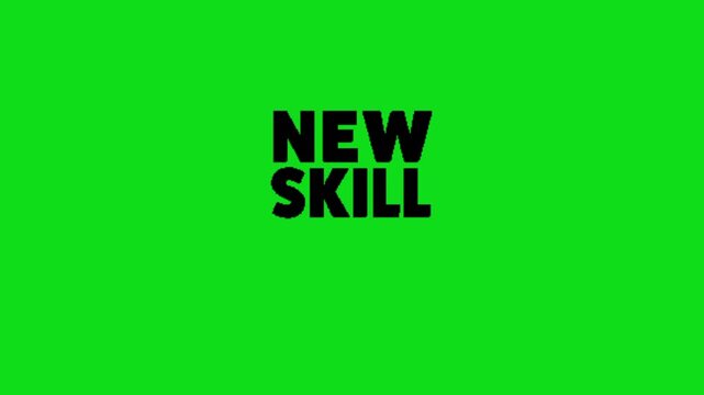 New skill word on green screen
