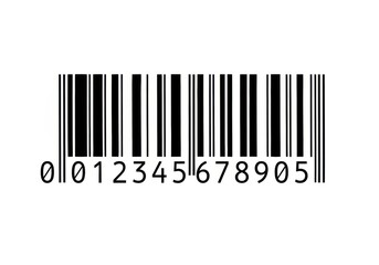 Close up of a standard upc barcode with numbers