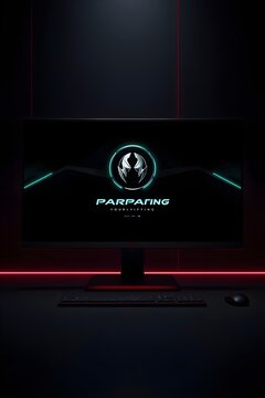 A dark-themed website mockup for a gaming company.