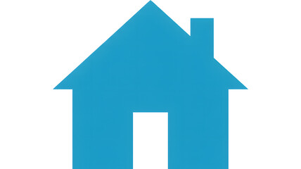 Fototapeta premium Blue Home icon with chimney, representing safety, security, and family for real estate, construction, offering comfort, modern design and a sense of belonging