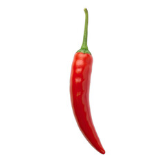 Vibrant Red Chili Pepper Isolated on Transparent Background Studio Shot High Resolution Detailed Texture