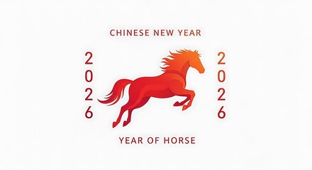 Chinese new year 2026 year of the horse on white background illustration