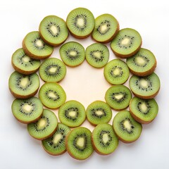 Creative Kiwi Slices Arranged in Circular Pattern