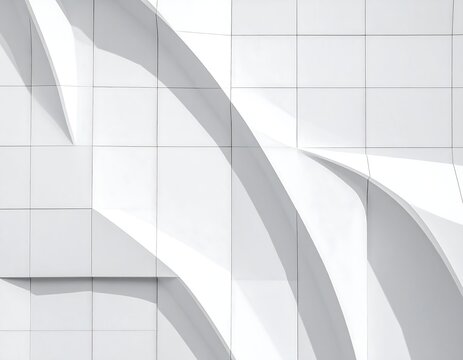 Modern architectural facade with geometric lines and shadows