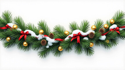 Christmas Garland with Red Bows