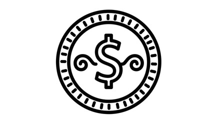 Modern dollar coin icon for financial success and business investment