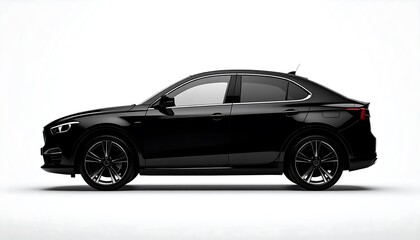 Sleek Black SUV Coupe on White Background.
