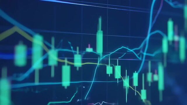 Abstract financial chart display