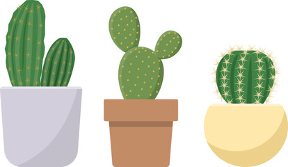 鉢に入ったかわいいサボテンのイメージイラスト © kintomo