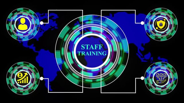 Staff training Technology Business Collaboration Digital Network Connection Strategy..