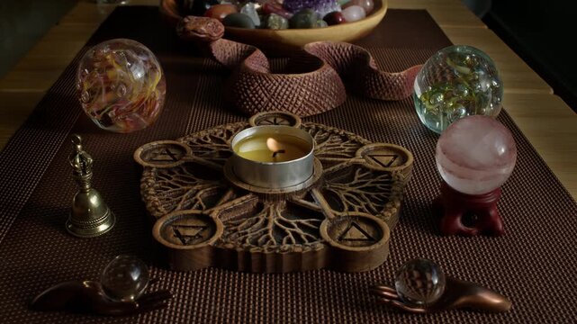 Pentacle Candle Holder and Other Witchcraft Tools.