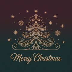 christmas card with christmas tree