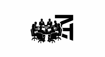 Business meeting with people around a table.