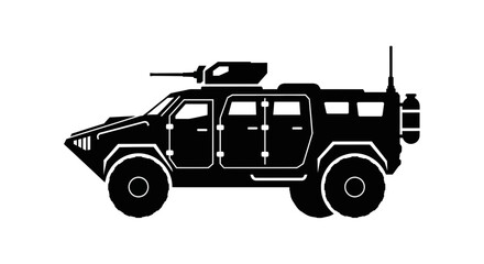 Strong armored vehicle illustration for military defense concepts
