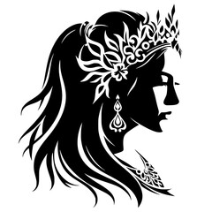 Beautiful woman silhouette vector design