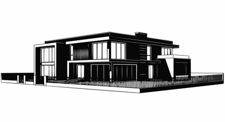 Modern Architectural Design of a Luxury Residential House.