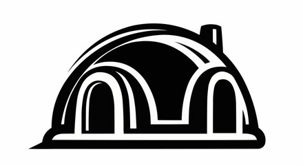 Stylized Black and White Hard Hat with House Silhouette Logo.