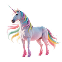 Unicorn horse fantasy magical rainbow mythical fairytale creature horned animal majestic beauty art on transparent background