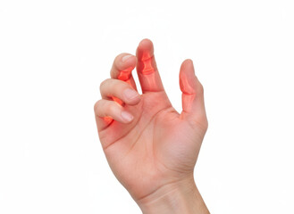 Body pain hand injury, finger ache, red inflamed joint stress