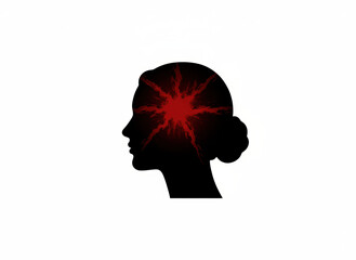 Body silhouette pain headache migraine concept