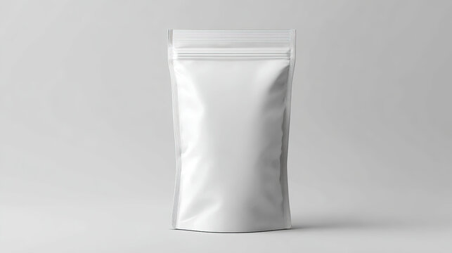 The white matte self-standing packaging bag presents the basic texture of packaging design.