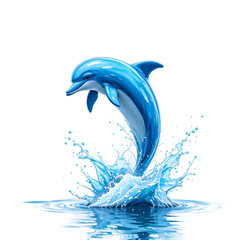 Dolphin water ocean sea marine life aquatic mammal jumping splash wildlife blue animal nature play ocean on transparent background