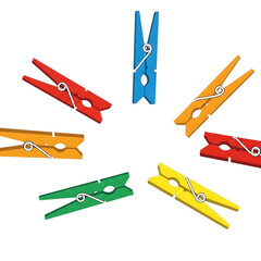 Colorful clothespins laundry pegs clips bright hues vibrant assortment household items laundry day organization on transparent background