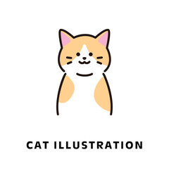 短毛猫のアイコンイラスト_正面