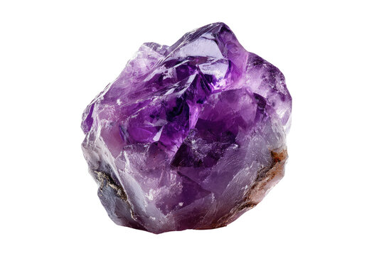 A close-up of a cut amethyst crystal, showcasing its translucent purple and crystalline structure