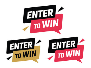 Enter to win sign black and red banner with text vector illustration