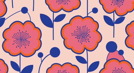 Vibrant floral pattern design perfect for spring projects and textiles