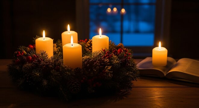 Gaudete Sunday Candles Wreath Advent Season Joyful Third Sunday of Advent Celebration