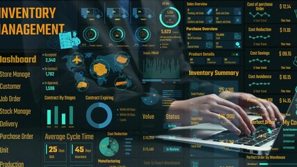 Explore a sleek inventory management dashboard powered by AI, showcasing data visualization for enhanced efficiency in warehouse and logistics operations. Cipher - Powered by Adobe