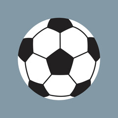 Fototapeta premium A classic black and white soccer ball on a blue background.