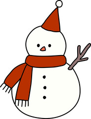 심플한 크리스마스 일러스트 눈사람
