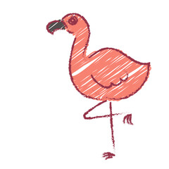 Cartoon Crayon Flamingo Hand-drawn Element