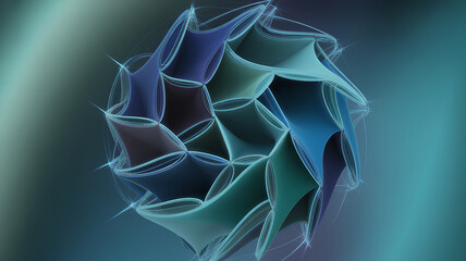 Stunning abstract design showcases 3D structure with intricate folds and layers, representing beauty of modern technology and innovation digital