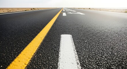 Obraz premium Long Open Highway Stretching Into The Horizon Under A Bright Sky
